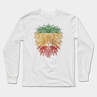 Mandala Rasta Lion Reggae Music Design Long Sleeve T-Shirt